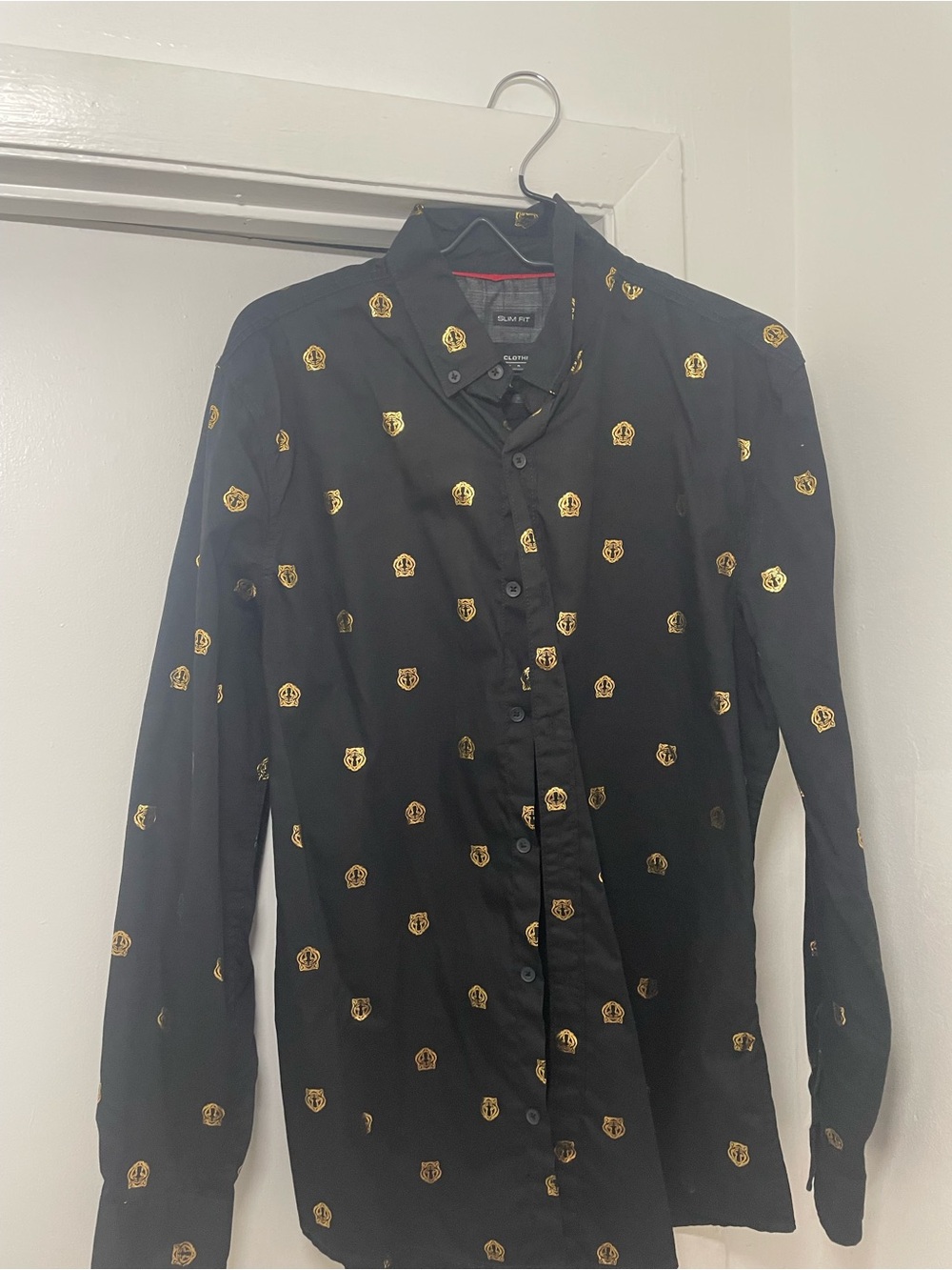 Drill Company Black Dress Shirt with Gold Crest Motif